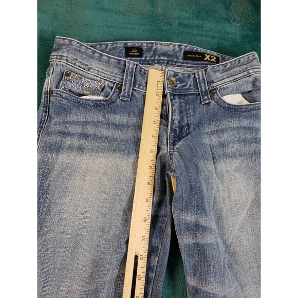 Express Jeans Size 4 Womens Blue Stretch Pants Ladies Mid Rise Stella Bootcut - Picture 8 of 14